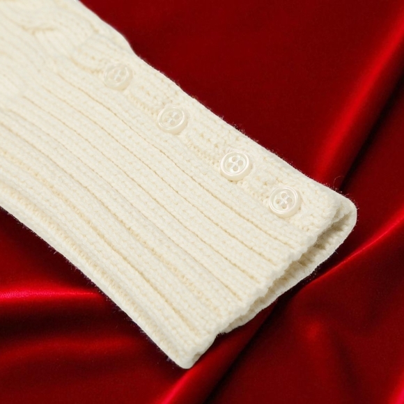 Polo Ralph Lauren Cream Cable Knit V-Neck Sweater - Picture 7 of 11